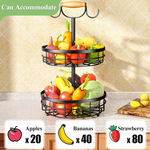 2-Tier Fruit Basket Bowl with Dual Banana Hanger alternate 2