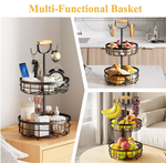 2-Tier Fruit Basket Bowl with Dual Banana Hanger alternate 4