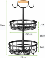 2-Tier Fruit Basket Bowl with Dual Banana Hanger alternate 7