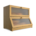 Double Layer Bamboo Bread Box - Natural