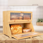 Double Layer Bamboo Bread Box - Natural alternate 1