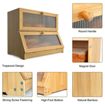 Double Layer Bamboo Bread Box - Natural alternate 7
