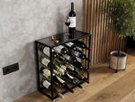 Metal Wine Rack for 25 Bottles with Glass Shelf alternate 2