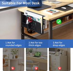 Under Desk Side Laptop Holder Storage - Black alternate 2