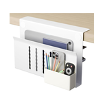 Under Desk Side Laptop Holder Storage - White