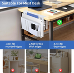 Under Desk Side Laptop Holder Storage - White alternate 2