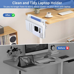 Under Desk Side Laptop Holder Storage - White alternate 3