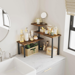 3 Tier Metal Corner Spice Rack with Hooks alternate 2