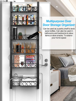6 Tier Over Door Pantry Organiser - Black alternate 4