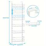 6 Tier Over Door Pantry Organiser - White alternate 6