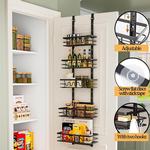 4 Tier Over Door Pantry Organiser - Black alternate 1