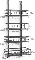 4 Tier Over Door Pantry Organiser - Black alternate 7