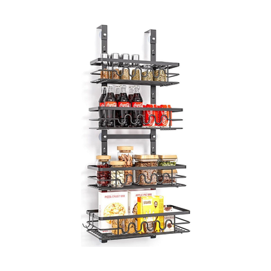 4 Tier Over Door Pantry Organiser - Black cover