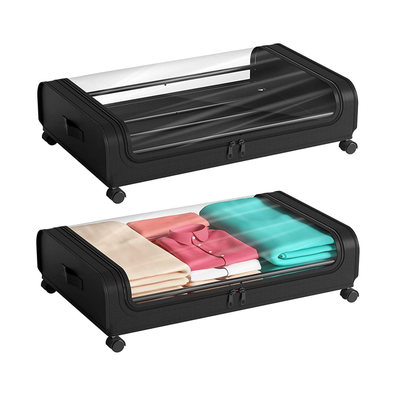 2-Pack XXL 50L Under Bed Storage Container - Black cover