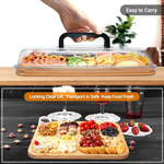 Bamboo Charcuterie Board with Lid and Handle alternate 1