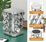 Rotating Spice Rack with 12 Glass Jars alternate 1
