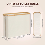 Toilet Paper Storage Basket Holds 12 Rolls - White alternate 2