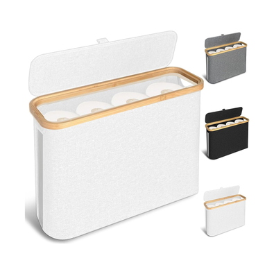 Toilet Paper Storage Basket Holds 12 Rolls - White cover