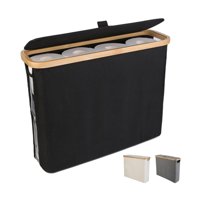 Toilet Paper Storage Basket Holds 12 Rolls - Black cover