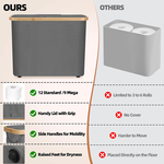Toilet Paper Storage Basket Holds 12 Rolls - Grey alternate 5