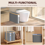 Toilet Paper Storage Basket Holds 12 Rolls - Grey alternate 7