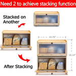 Bamboo Bread Box for Kitchen Countertop Storage alternate 3