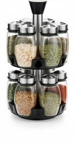 Rotating Spice Rack with 12 Glass Jars alternate 7
