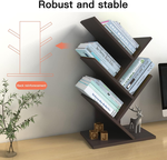 5-Tier Tree Bookshelf Storage Rack - Black alternate 5