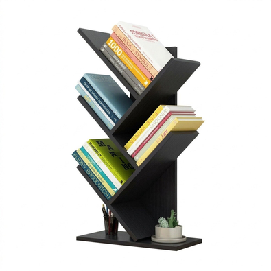 5-Tier Tree Bookshelf Storage Rack - Black cover