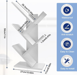 5-Tier Tree Bookshelf Storage Rack - White alternate 1