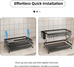 2 Tier Dish Drying Rack with Drain Tray - Black alternate 3