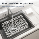 2 Tier Dish Drying Rack with Drain Tray - White alternate 6