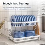 2 Tier Dish Drying Rack with Drain Tray - White alternate 7