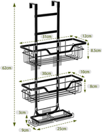 Over Door 3 Tier Shower Caddy Organizer - Black alternate 1