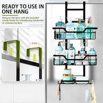 Over Door 3 Tier Shower Caddy Organizer - Black alternate 3