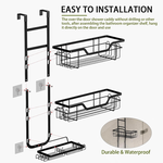 Over Door 3 Tier Shower Caddy Organizer - Black alternate 5
