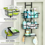 Over Door 3 Tier Shower Caddy Organizer - Black alternate 6
