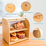 Large Bamboo Bread Box with Roll Top alternate 4