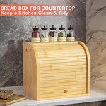 Large Bamboo Bread Box with Roll Top alternate 5