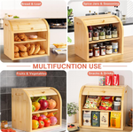 Large Bamboo Bread Box with Roll Top alternate 6