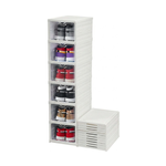 6-Tier Stackable Shoe Storage Box with Clear Door