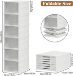 6-Tier Stackable Shoe Storage Box with Clear Door alternate 1