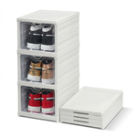 3-Tier Stackable Shoe Storage Box with Clear Door