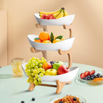 3-Tier Fruit Bowl Basket with Bamboo Stand alternate 1