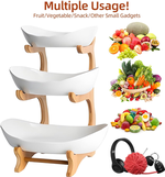 3-Tier Fruit Bowl Basket with Bamboo Stand alternate 2