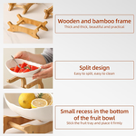 3-Tier Fruit Bowl Basket with Bamboo Stand alternate 3