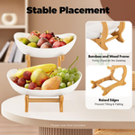 2-Tier Fruit Bowl Basket with Bamboo Stand alternate 3