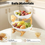 2-Tier Fruit Bowl Basket with Bamboo Stand alternate 4