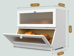 Double Layer Bamboo Bread Box - White alternate 1