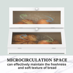 Double Layer Bamboo Bread Box - White alternate 3